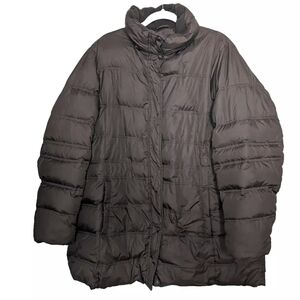Brown Puffer Jacket Lands End, Long Women's Coat Size 2XL